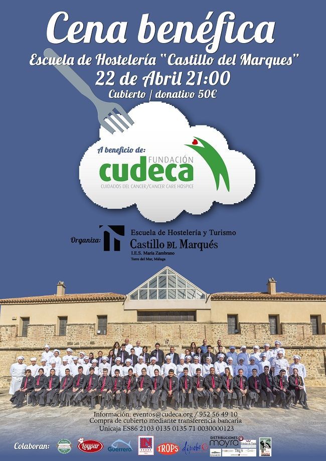 Cena Benéfica Cudena cudeca, cena benefica, castillo del marques, escuela de hosteleria, sabor a malaga